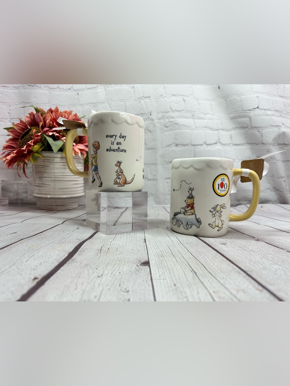 NWT Rae Dunn disney artisan magenta Mug 2pc Winnie the Pooh fandom kidcore
